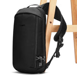 Pacsafe Vibe 325 10 Liter Anti Theft Sling Bag/Crossbody-Fits 13 inch Laptop Casual Daypack, Black, One Size