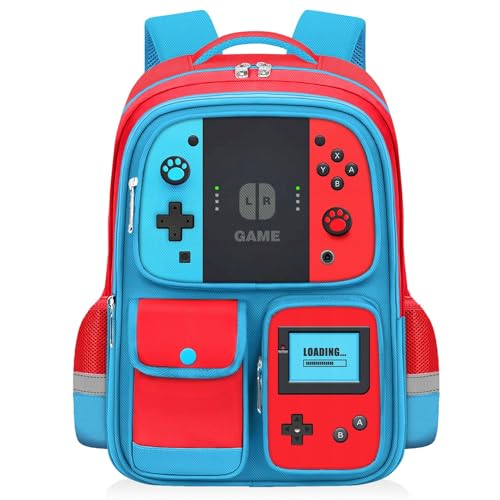TILYTADLY School Backpack for Boys - Gamer Boys Backpack for Kids Children Elementary Middle School - Students Bag for Ages 6-18,17″ | Backpacks4Less
