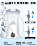 Zelvot Running Vest with 2L Water Bladder, Hydration Backpack, U.S. Design Patent, Lightweight Hydration Pack with Gear Holder, Reflective Chest Pack for Men Women for Marathon (Black, M/L)