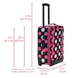 Rockland Fashion Softside Upright Luggage Set,Expandable, Multi/Pink Dot, 2-Piece (14/19)