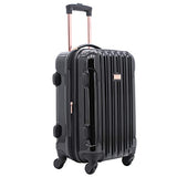 kensie 3 Piece "Alma" Light Metallic Style TSA-Lock Spinner Luggage Set, Midnight Black Option