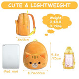 VASCHY Toddler Backpack, Baby Boys and Girls Cute Plush Animal Small Daycare Backpack for Baby Little Kids Yellow Cat