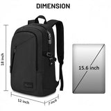 Mancro Business Travel Laptop Backpack, Anti Theft Slim Laptop Bag for Men and Women, Tech Computer Bag Fits 15.6 Inch Laptop and Notebook (Black)
