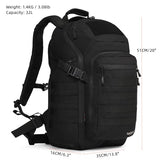 AMHEH 32L Tactical Laptop Backpack, 17 Inch Suspended Compartment, Black