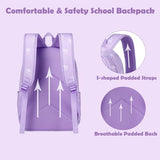 Kimwadalh Bow Backpack for Girls, Purple Girls Schoolbag with Large Capacity School Bookbag for Elementary High School