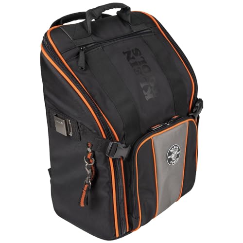 Klein Tools 55482 Tool Bag Backpack, Heavy Duty Tradesman Pro Tool Organizer with 21 Pockets and Large Interior, Water Resistant | Backpacks4Less
