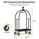 Hotel Luggage Cart, Heavy Duty Bellman Cart with 1600 lbs Capacity