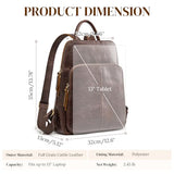 S-ZONE Small Leather Backpack for Women Fashion Designer Purse Anti-theft RFID Travel Bag