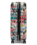 KARL LAGERFELD Paris Women's Logo Explosion Upright Hardside Suitcase, Multi, Large