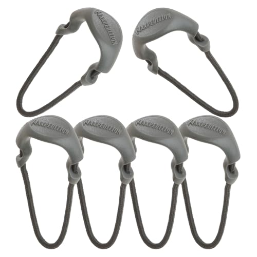 MAXPEDITION Positive Grip Zipper Pulls (Large, Gray) Pack of 6, Zipper Pull Replacement for Tactical Backpack, EDC Pouch, Bug Out Bag & Luggage, Sling Pull Tab, PZLGRY