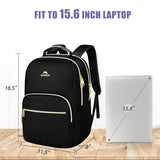 MATEIN Laptop Backpack for School, Water Resistant College Bookbag, Black