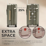 Briggs & Riley Essential 22 Inch Carry-On Expandable Spinner - Expandable Hardside Carry-On Luggage with CX Compression Technology - TSA Lock - Spinner Wheels - Sympatico Collection - Olive