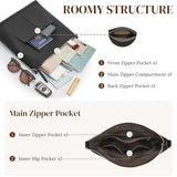 S-ZONE Leather Crossbody Bags for Women RFID Blocking Travel Purse Designer Shoulder Handbags Adjustable Strap
