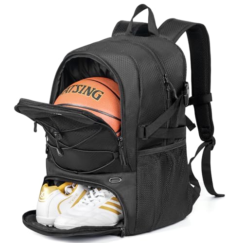 basketball backpack leather Spalding Sports Bag Ultimate Edition | Large Black Backpack with Shoe and Ball Compartment | Use for Sport Accessories and Stuff | Improved Material Built for ballers who need to carry everything from the court to away games Basketball Backpacks for Players, Teams