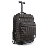 J World Sundance Laptop Rolling Backpack for Girls Boys. Roller Bookbag with Wheels, 20 Inch, Argyle Black
