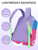 VASCHY Lightweight Backpack for School, Water Resistant Classic Bookbag with Side Pockets for Girls Kids,Teens Violet Rose Pink