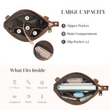 S-ZONE Leather Crossbody Bags for Women Small Over the Shoulder Purses and Handbags Trendy