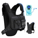 Criuage USA Patent Running Hydration Vest Backpack, Lightweight Chest Pack with 2.0L Water Bladder Bag Daypack for Hiking Running Cycling Race Marathon for Women Men (Black V2, Standard)