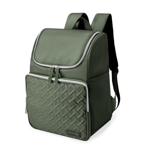 Halivita Cooler Backpack Insulated Leak Proof 33 Cans, Waterproof Hiking Backpack Cooler Soft Cooler Bag Lunch Backpack for Picnic Camping Beach, Green