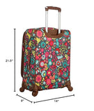 Lily Bloom Luggage Carry On Expandable Design Pattern Suitcase For Woman With Spinner Wheels (Playful Garden, 20in)