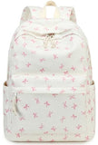 LEDAOU Backpack for Girls Kids Backpack with Lunch Box Preschool Kindergarten Elementary BookBag Primary School Bag Set (Pink bow)