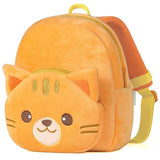 VASCHY Toddler Backpack, Baby Boys and Girls Cute Plush Animal Small Daycare Backpack for Baby Little Kids Yellow Cat