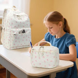 LEDAOU Backpack for Girls Kids Backpack with Lunch Box Preschool Kindergarten Elementary BookBag Primary School Bag Set (Pink bow)