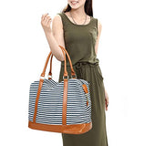 Bluboon Travel Tote Bags with Zipper Ladies Canvas Bag Weekender Overnight Bag for Women Carry on Duffel Bag Trolley Sleeve
