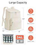 TOURIT Insulated Backpack Cooler: 30 Cans Waterproof Leakproof Soft Cooler Bag Beach Travel Picnic Camping Camel