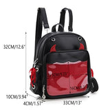 fancybag Ita Backpack Pin Display Multi-Purpose Women Backpack with Insert Gothic Design Cosplay Halloween Enamel Pins Shoulder Bag Punk Black Handbag