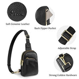 S-ZONE Genuine Leather RFID Blocking Small Sling Bag Women Crossbody Fanny Packs