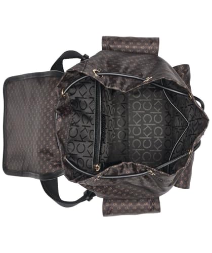 Calvin Klein Elora Organizational Backpack, Brown/Khaki/Black, One Size