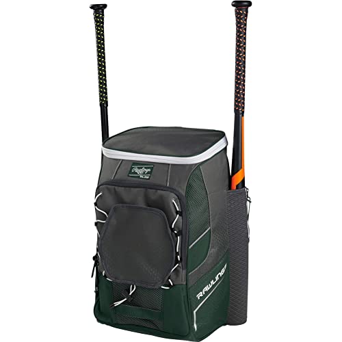 Rawlings | IMPULSE Backpack Equipment Bag | Baseball/Softball | Dark Green