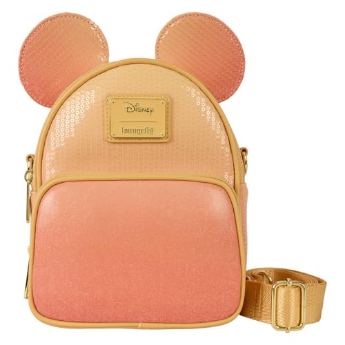 Loungefly Mickey Mouse Glitter Sequin Convertible Mini Backpack & Crossbody Bag