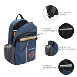 Bioworld Naruto Shippuden Shinobi Symbols Blue 17.5” Adult Commuter Backpack