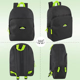 Trail maker 15 Inch Backpack for Kids, Preschool, Elementary & Middle School Students – Spacious Bookbag with Large Front Pocket, Adjustable Straps, Fits up to 13 Inch Laptop (Black Neon)