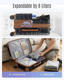 LIGHT FLIGHT Carry On Luggage 22x14x9 Airline Approved Suitcase,Black/Brown