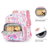 mibasies Kids Backpack for Girls: Girls Backpack 5-8 - Kindergarten Elementary School Bookbag for Girl - Flower Pink
