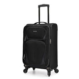 U.S. Traveler Aviron Bay Expandable Softside Luggage With Spinner Wheels, Black, Carry-on 23-Inch