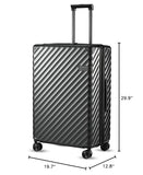 LUGGEX 28 Inch Luggage with Spinner Wheels, KVC Expandable Hardside Large Checked Suitcase (EX-Core, Charcoal Metallic, 28 Inch, 105L-113L)