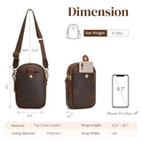 S-ZONE Small Crossbody Bags for Women Trendy RFID Blocking Cross body Bag Leather Cell Phone Wide Strap Shoulder Purses Dark Brown