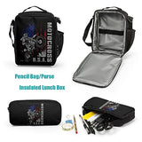 Giwawa Motocross Vehicle Teens School Backpack Set American Flag Canvas Girls Boys School Bags Travel Bookbags 3 in 1