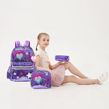 Meetbelify Backpack for Girls School Backpacks Kids Cute Sequin Bookbag for Elementary Kindergarten with Lunch Box Pencil Case for Girls 5-12 Years Old