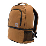 Carhartt Insulated 24 Can Two Compartment Cooler Backpack, Fully-Insulated Base, Durable Water-Resistant for Camping, Beach & Travel, Carhartt Brown