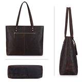 S-ZONE Women Vintage Genuine Leather Shoulder Tote Bag Large Work Handbag Purse