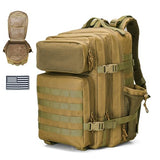 gracedon Tactical Backpack - Military Molle Bag 3 Days Pack for men and Women Large Assault Rucksack 45L (Khaki)