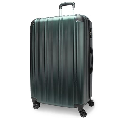 World Traveler Kemyer Quest 29-Inch Hardside Lightweight Expandable Spinner Suitcase Luggage - British Green