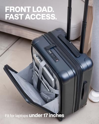 Coolife Expandable Luggage with TSA Lock Carry On Blue