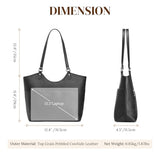 S-ZONE Leather Tote Bag for Women Work Travel Shoulder Bags Designer Purses with Zipper