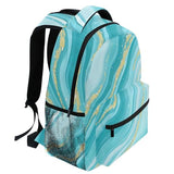 Wamika Turquoise Tie Dye Backpack Green Blue Marble School Backpacks Preschool Book Bag